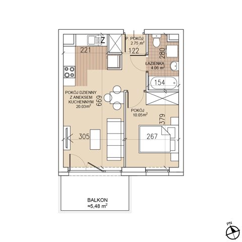 Plan 2 pok. 37m²