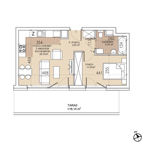 Plan 2 pok. 40m²