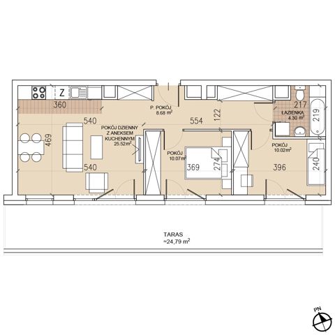 Plan 3 pok. 59m²