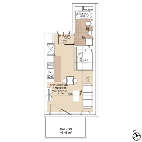 Plan 1 pok. 29m²