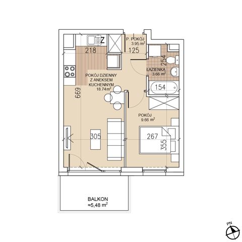 Plan 2 pok. 36m²