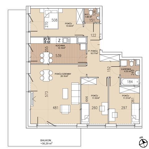 Plan 4 pok. 95m²