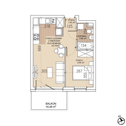 Plan 2 pok. 36m²