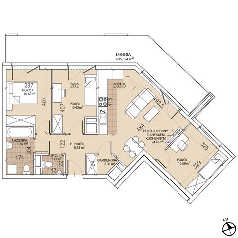 Plan 4 pok. 72m²