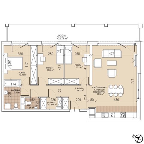 Plan 4 pok. 95m²
