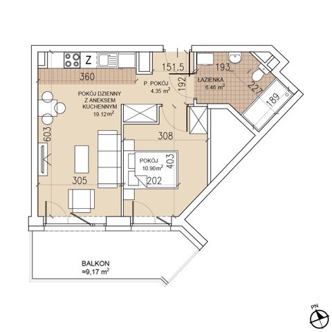 Plan 2 pok. 41m²