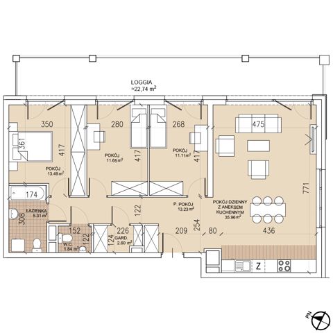 Plan 4 pok. 95m²