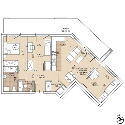 Plan 4 pok. 72m²