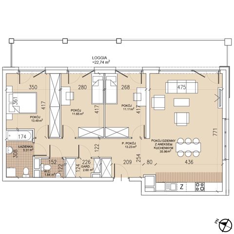 Plan 4 pok. 95m²