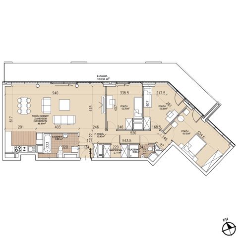 Plan 4 pok. 114m²