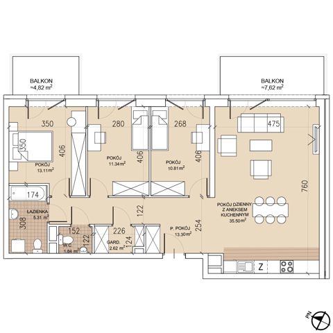 Plan 4 pok. 94m²