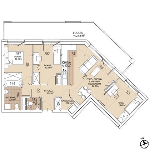 Plan 4 pok. 71m²