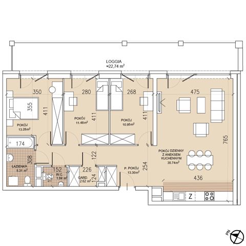 Plan 4 pok. 95m²