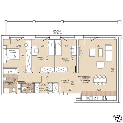 Plan 4 pok. 95m²