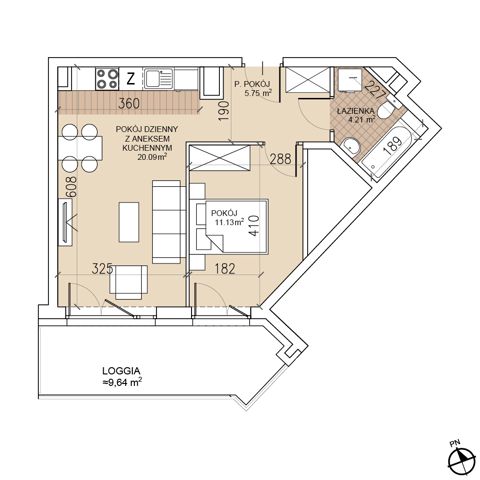 Plan 2 pok. 41m²