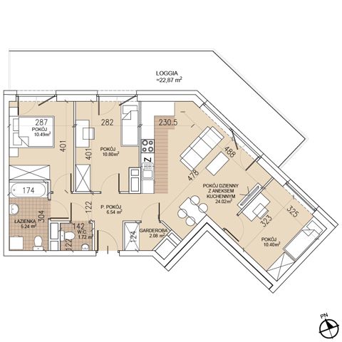 Plan 4 pok. 71m²