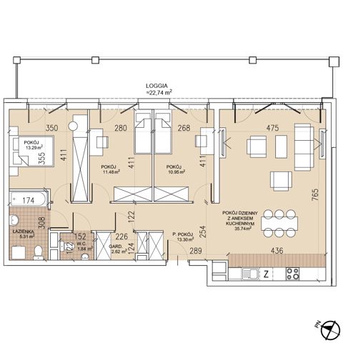 Plan 4 pok. 95m²
