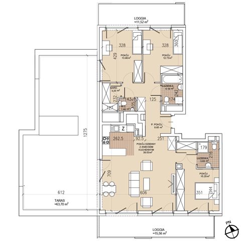 Plan 4 pok. 104m²