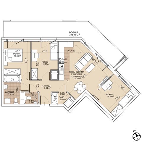 Plan 4 pok. 72m²