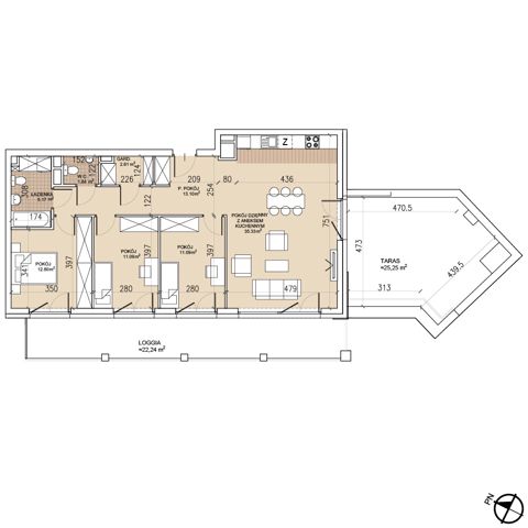 Plan 4 pok. 93m²