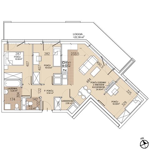 Plan 4 pok. 72m²