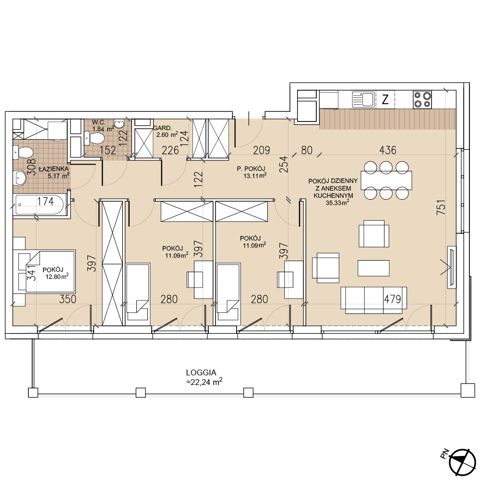 Plan 4 pok. 93m²