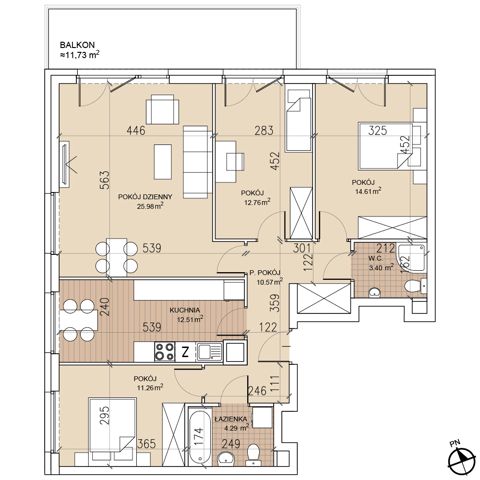 Plan 4 pok. 95m²