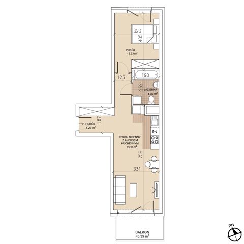 Plan 2 pok. 50m²