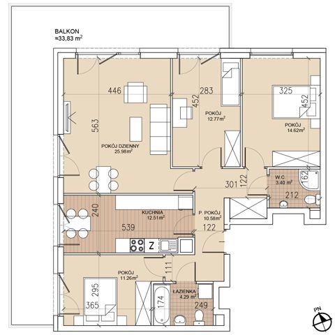 Plan 4 pok. 95m²
