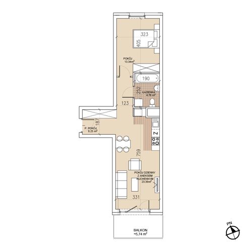 Plan 2 pok. 50m²