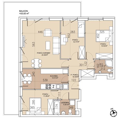 Plan 4 pok. 95m²