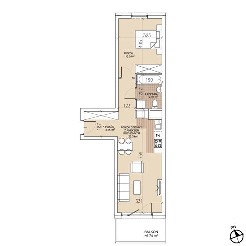 Plan 2 pok. 50m²