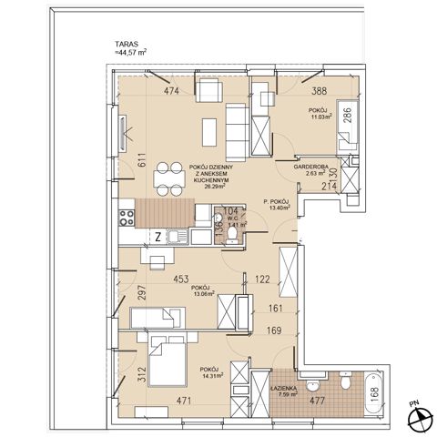 Plan 4 pok. 90m²