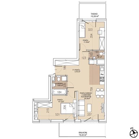 Plan 3 pok. 66m²
