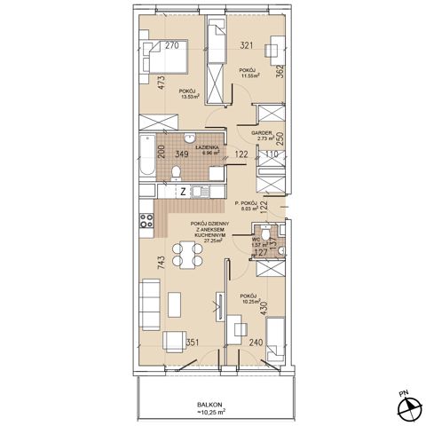 Plan 4 pok. 82m²