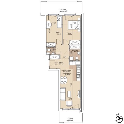 Plan 3 pok. 63m²