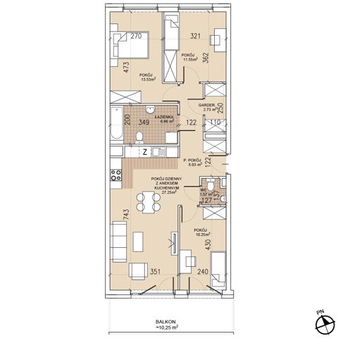 Plan 4 pok. 82m²