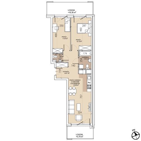 Plan 3 pok. 63m²