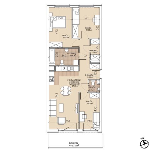 Plan 4 pok. 82m²
