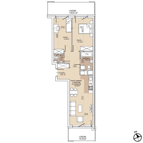 Plan 3 pok. 63m²