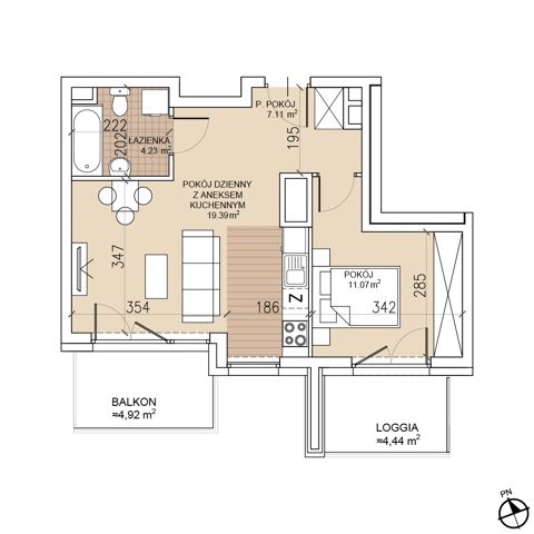 Plan 2 pok. 42m²
