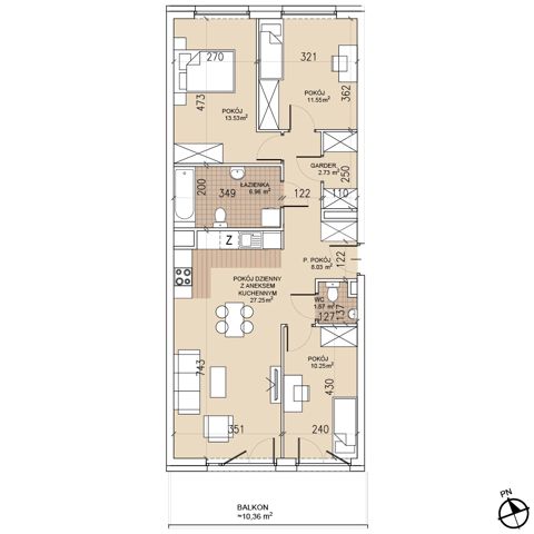 Plan 4 pok. 82m²