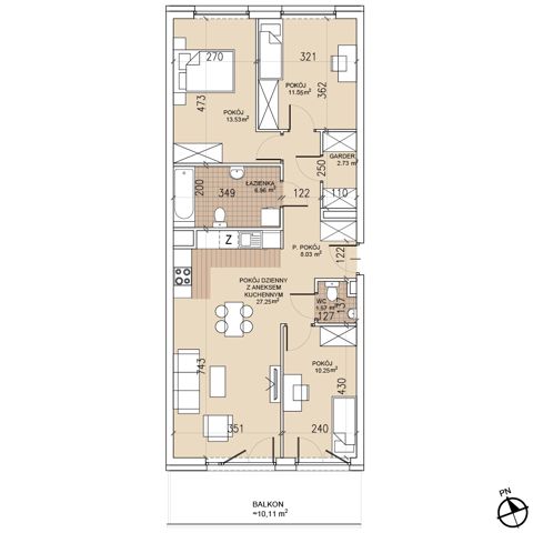 Plan 4 pok. 82m²