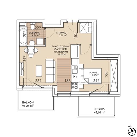 Plan 2 pok. 41m²