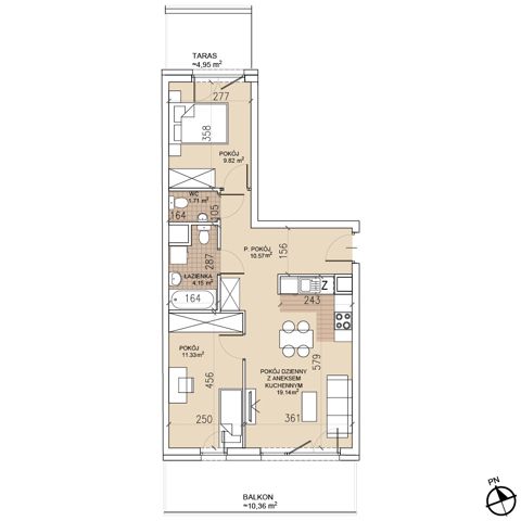 Plan 3 pok. 57m²