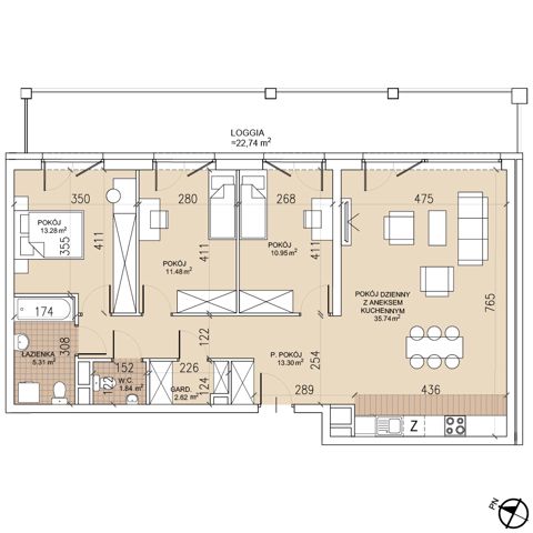 Plan 4 pok. 95m²