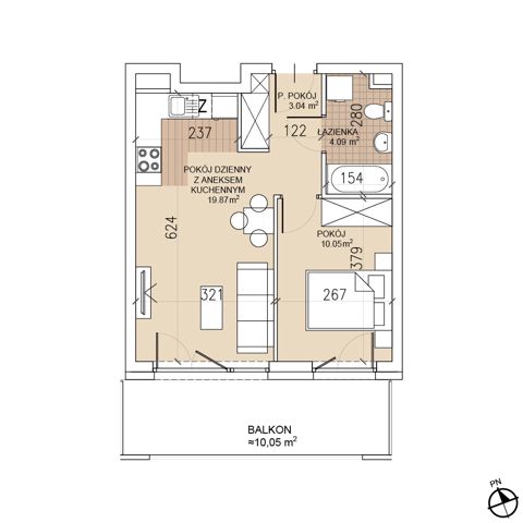 Plan 2 pok. 37m²