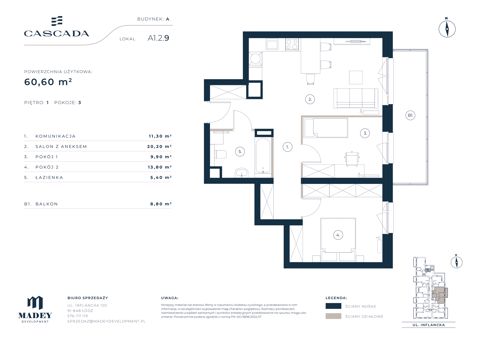 Plan 3 pok. 61m²