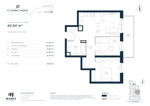 Plan 3 pok. 61m²