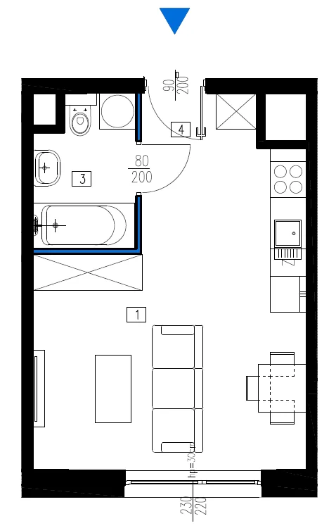 Plan 1 pok. 27m²